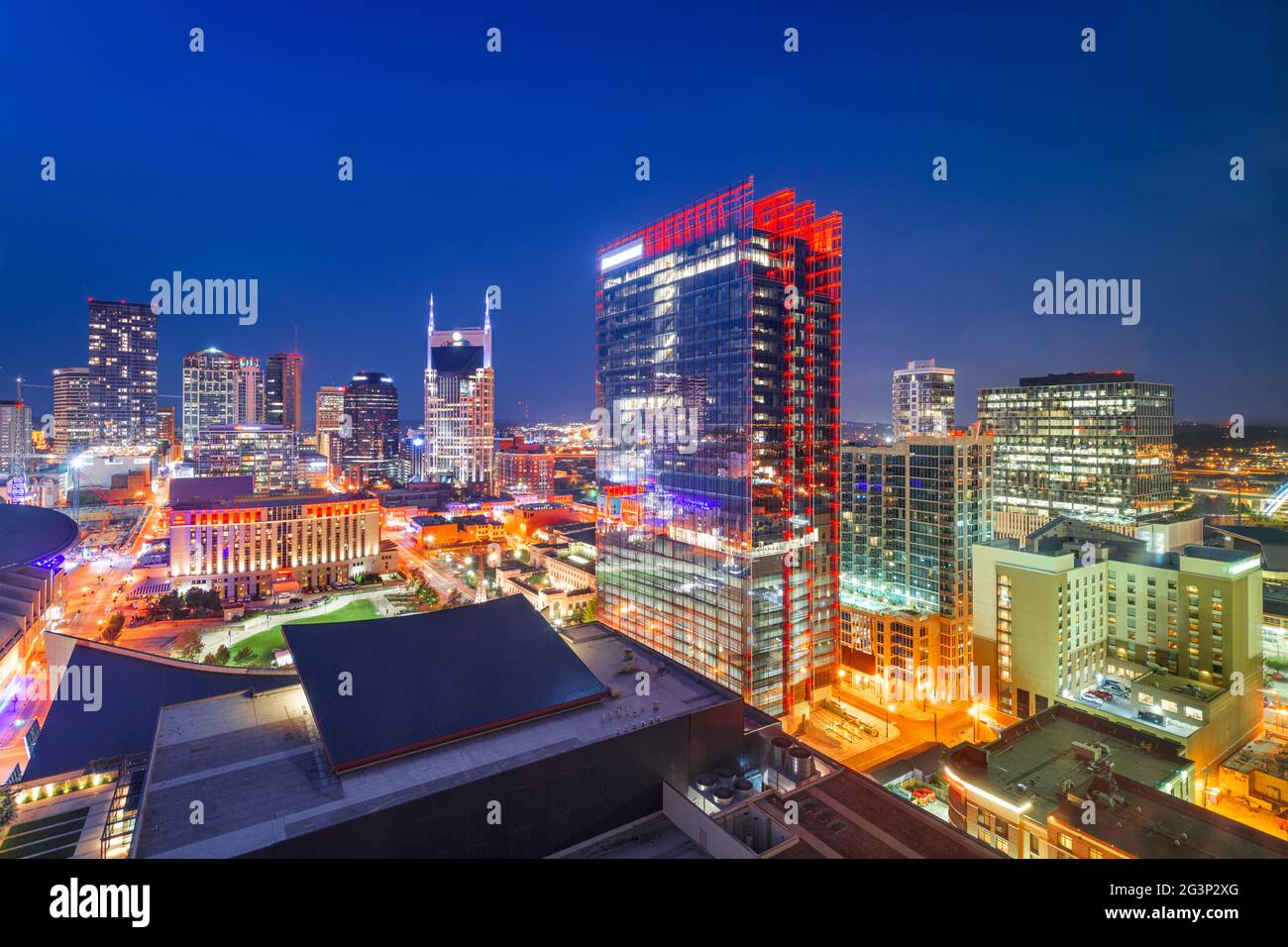 Usa nashville cityscape downtown aerial hires stock photography and
