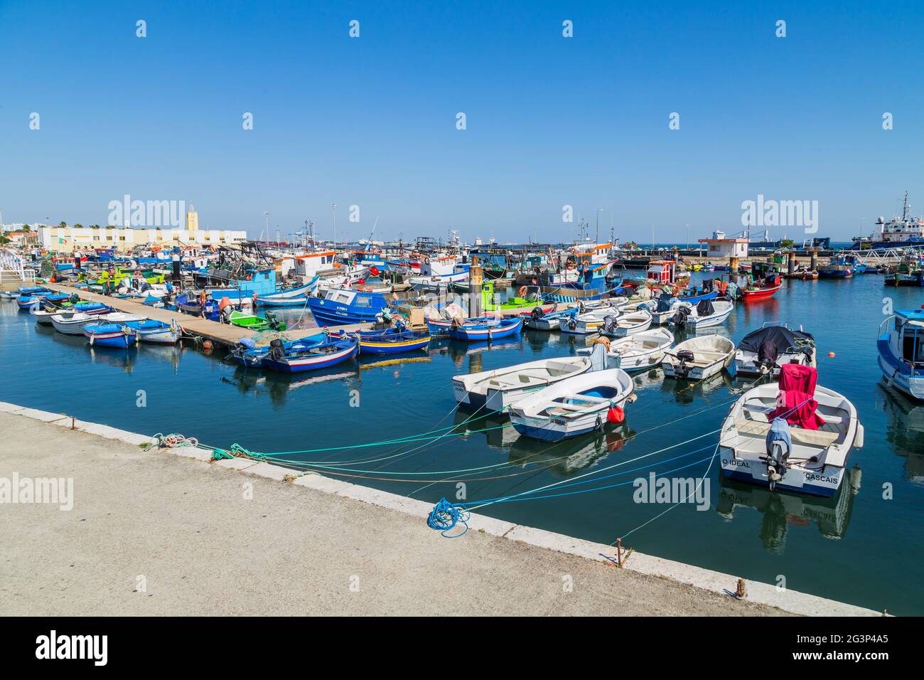small colorful fishing boat in the port of Setubal, Portugal Stock Photo -  Alamy