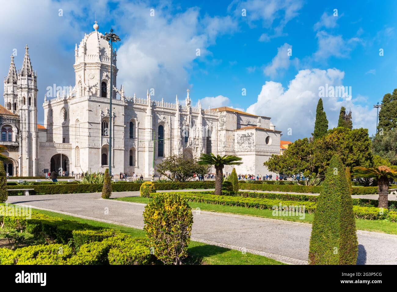 historic monastery Mosteiro dos Jeronimos of Lisbon Portugal Stock Photo