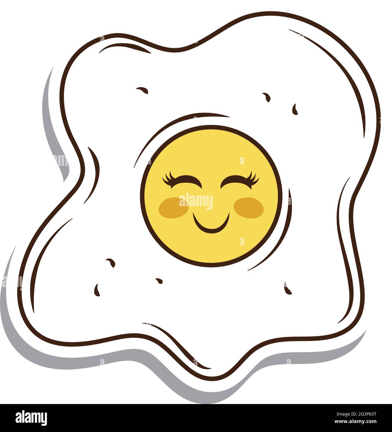 cute fried egg sticker Stock Vector