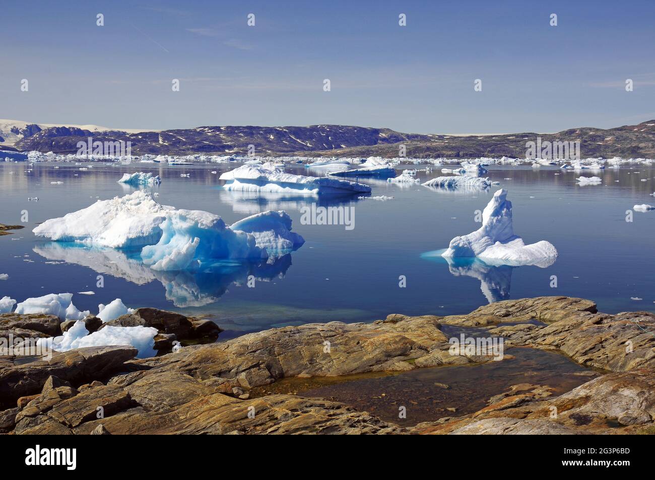 Calm summerday in eastern greenland Stock Photo