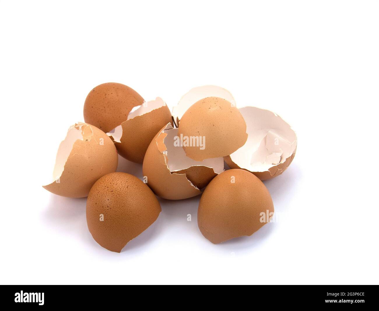 Egg shells isolated against a white background Stock Photo