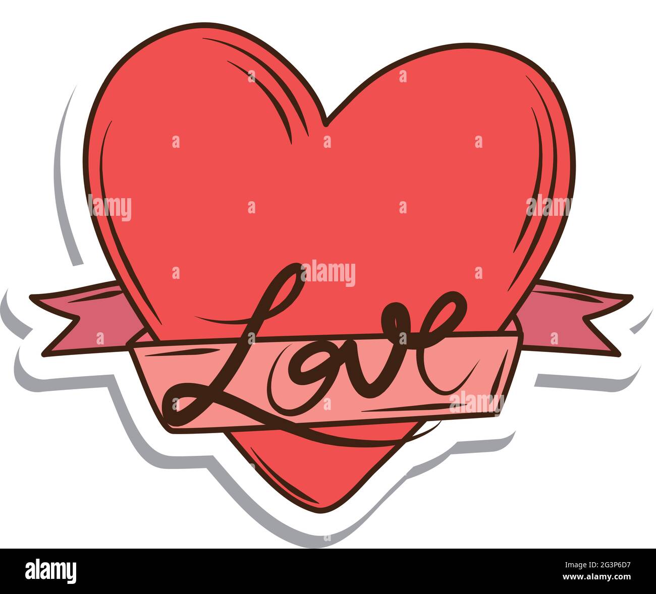heart love ribbon Stock Vector Image & Art - Alamy