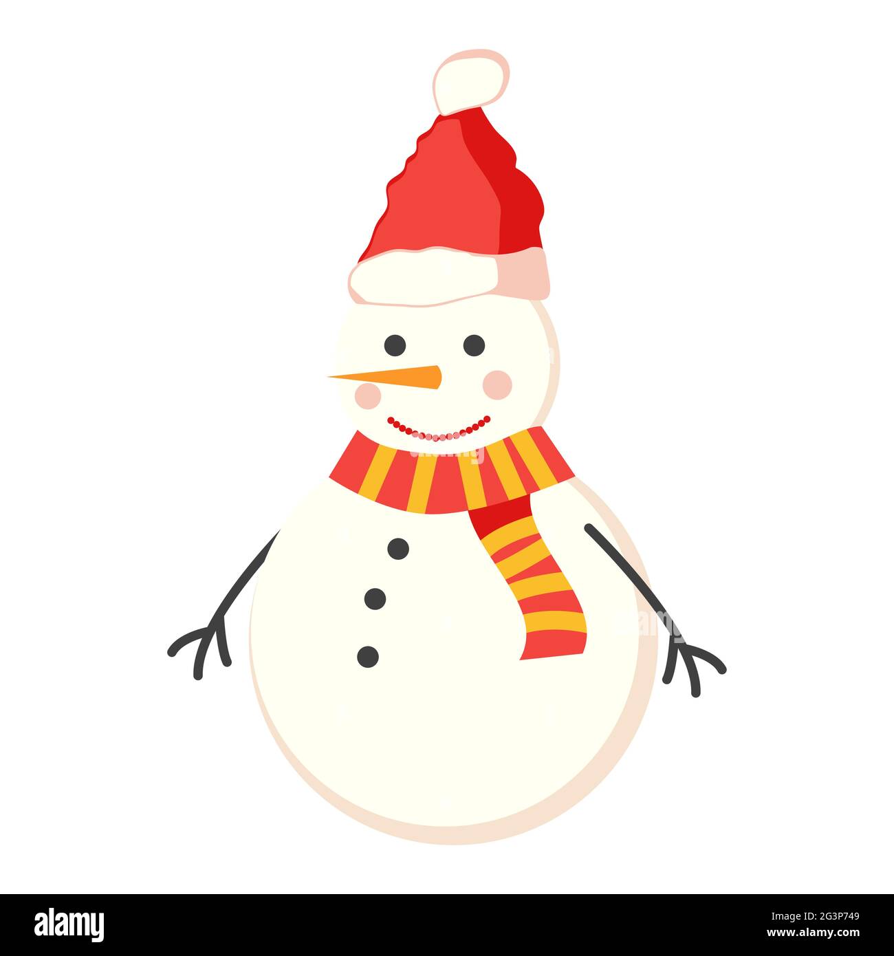 Snowman for christmas and winter, cute character flat design Stock ...