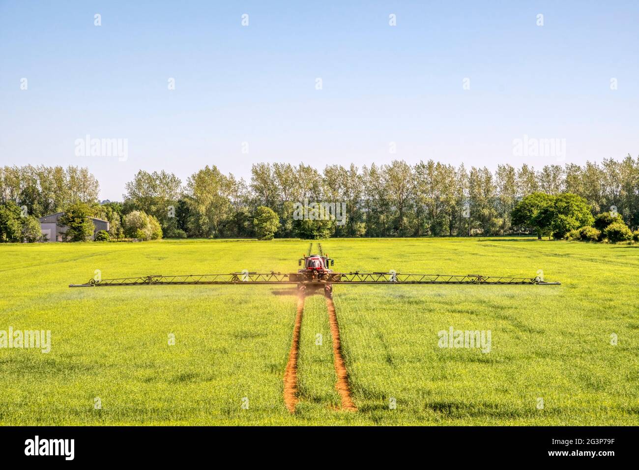 A Horsch agricultural sprayer working on an arable field in Norfolk. Stock Photo