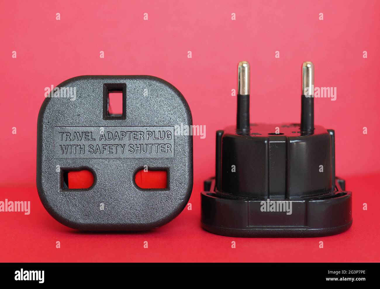 British to European socket plug adapter Stock Photo Alamy