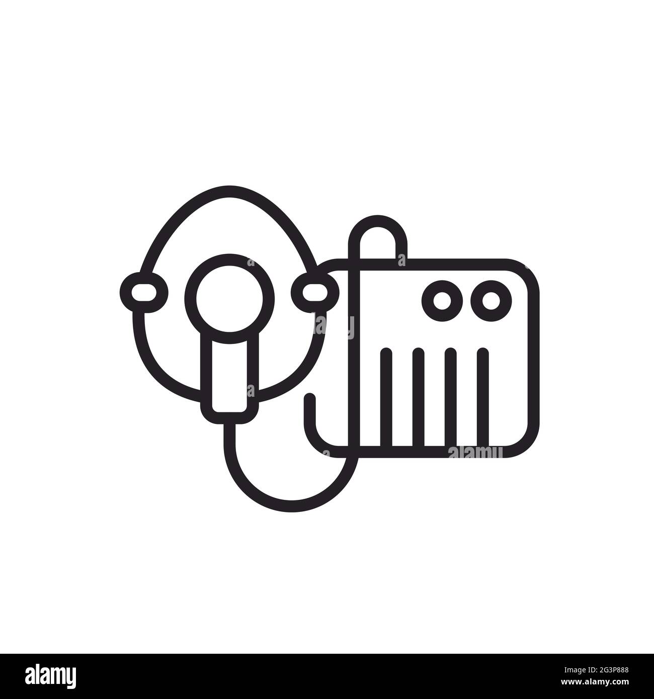 nebulizer or inhaler with mask line icon Stock Vector