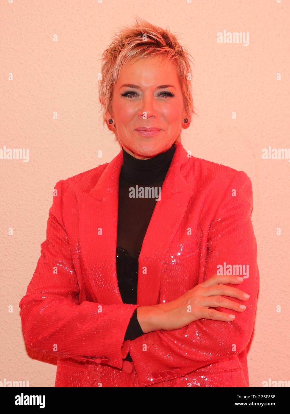 German singer and presenter Inka Bause ARD TV show Advent Festival of 100,000 Lights 11/30/19 Suhl Stock Photo