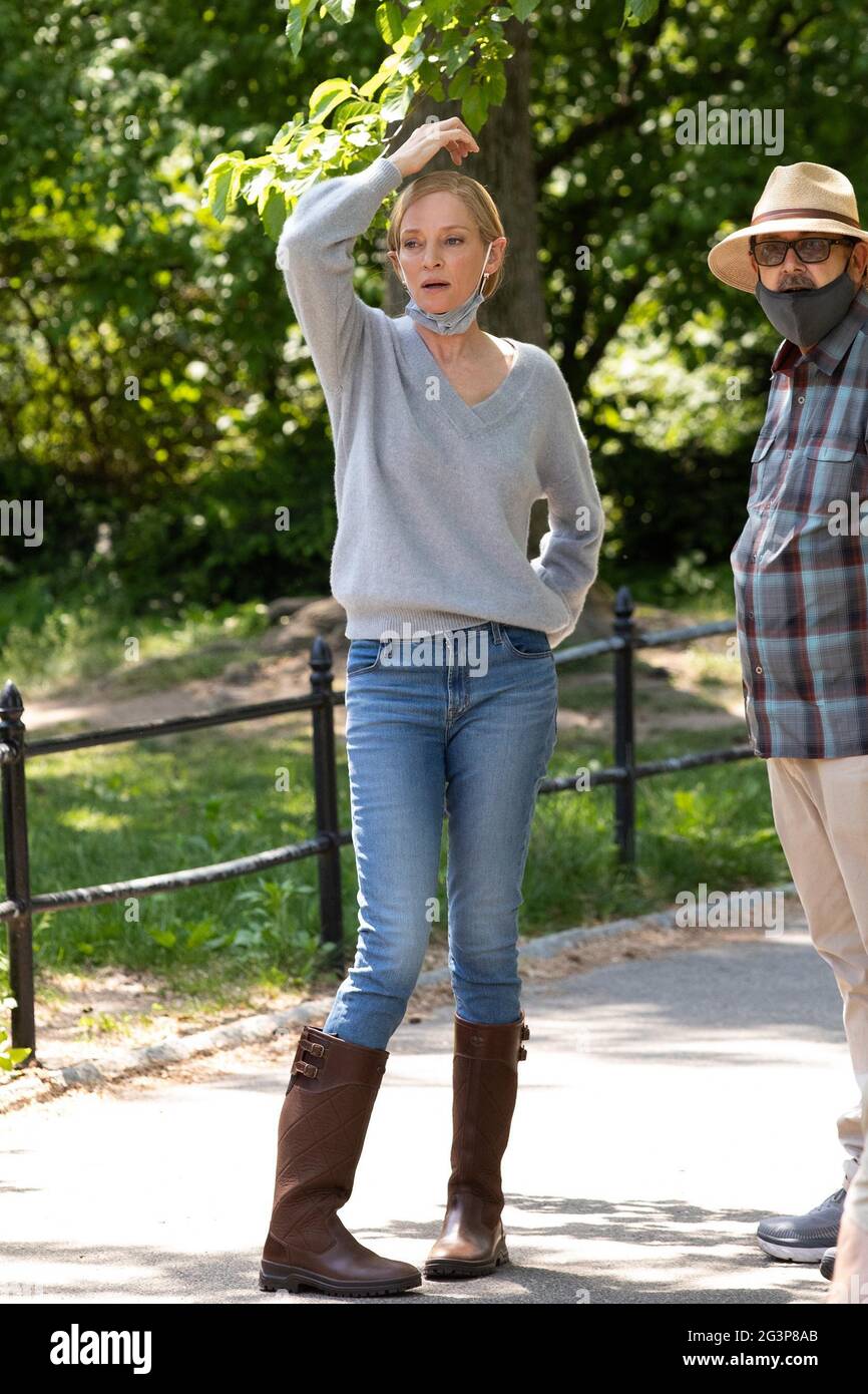 New York - NY - 20210518 - Uma Thurman On Set with 'Suspicion' in