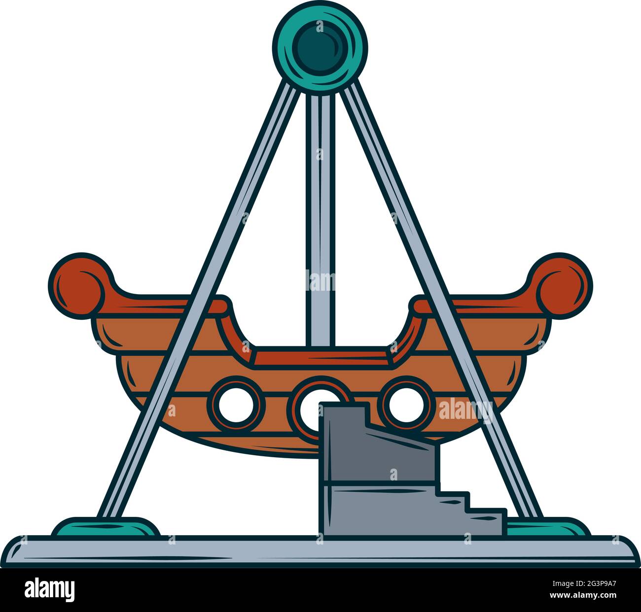 pirate ship amusement park Stock Vector