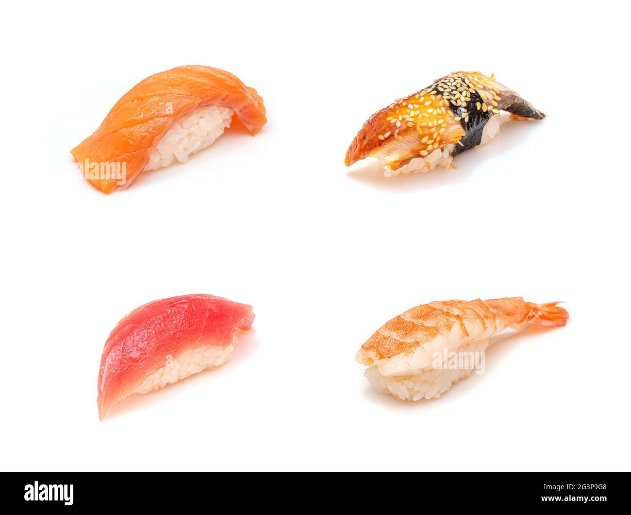 https://c8.alamy.com/comp/2G3P9G8/set-of-4-sushi-isolated-on-white-salmon-sake-eel-unagi-prawn-ebi-tuna-maguro-sushi-set-2G3P9G8.jpg