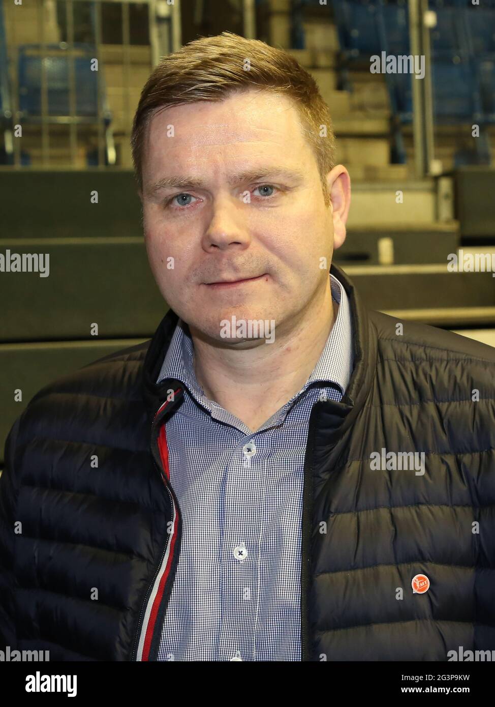 Managing Director Axel Geerken MT Melsungen DHB Liqui Moly HBL Handball Bundesliga season 2019-20 Stock Photo