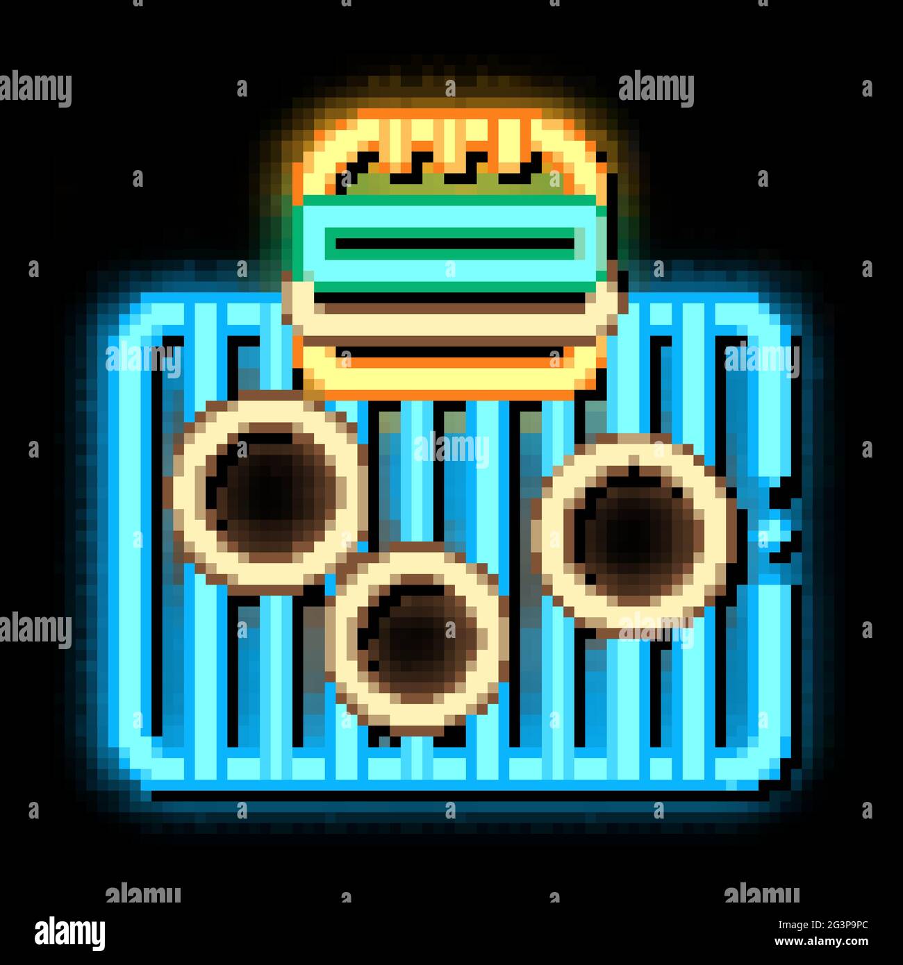 bbq meat for burger neon glow icon illustration Stock Vector Image ...