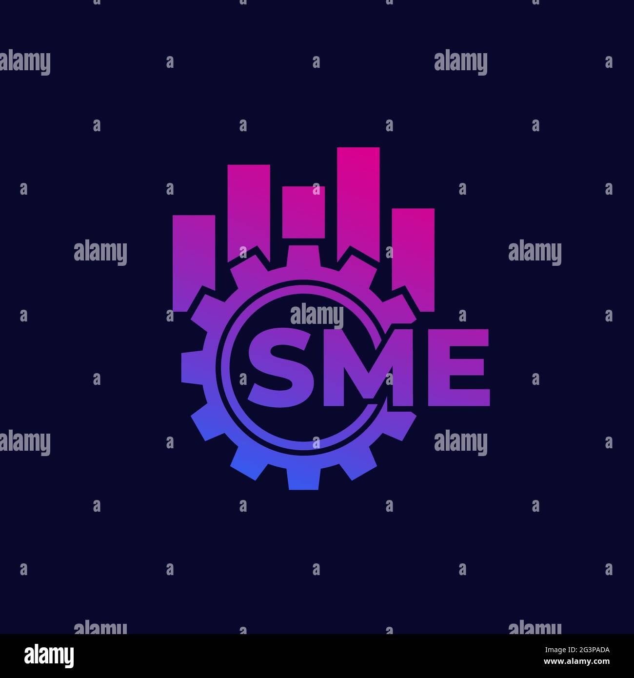 SME, small and medium enterprise icon with gear Stock Vector Image ...