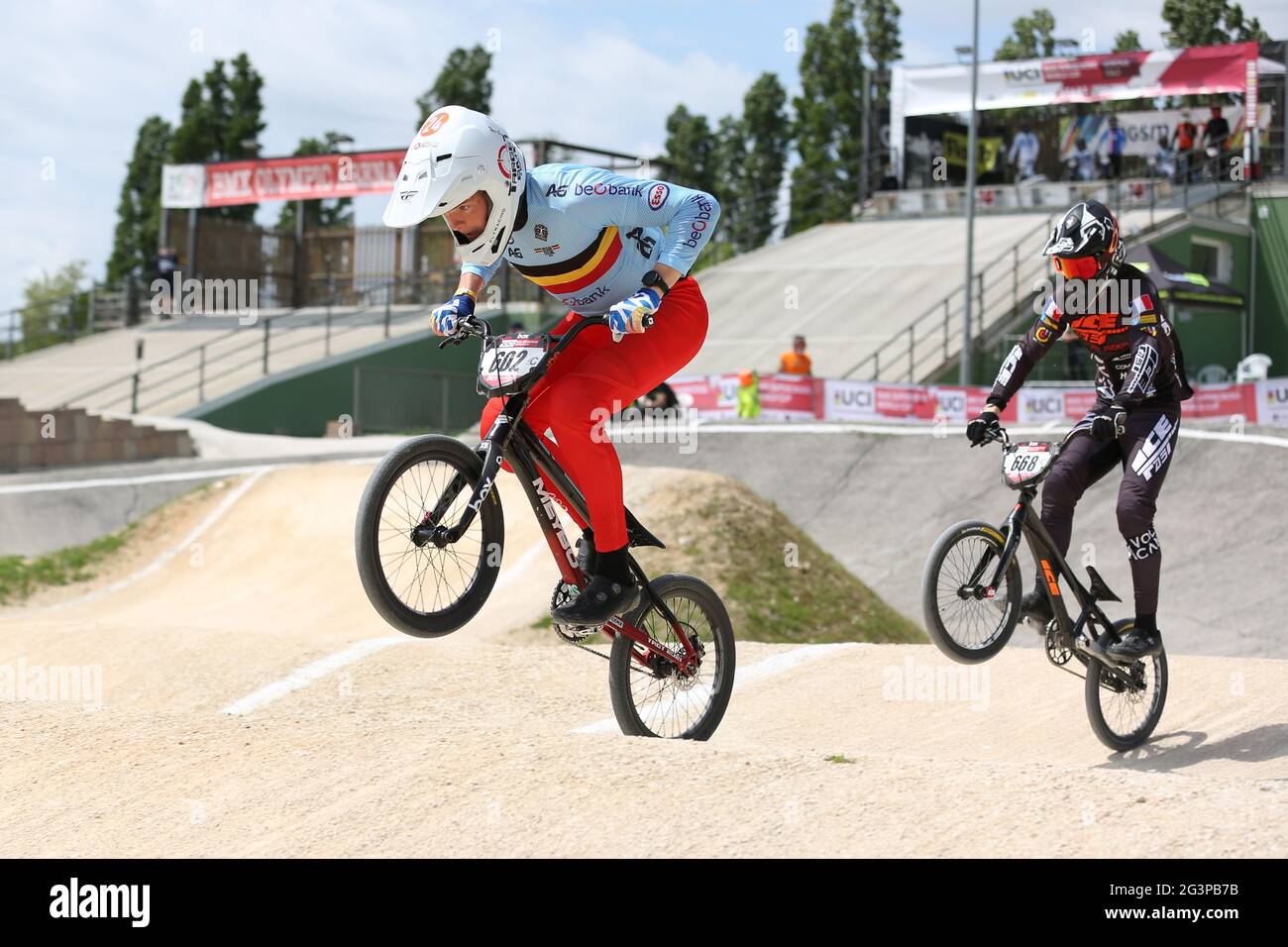 Thibaut STOFFELS of Belgium (602) competes in the UCI BMX Supercross World  Cup Round 1 at the BMX Olympic Arena on May 8th 2021 in Verona, Italy Stock  Photo - Alamy