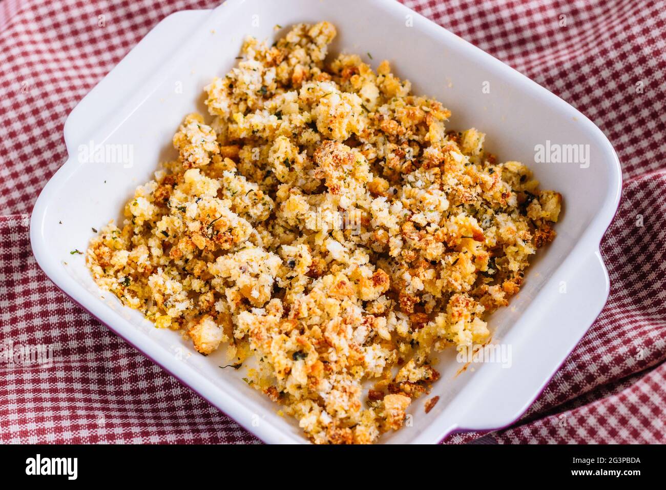 Bread Stuffing with Herbs and Butter Stock Photo