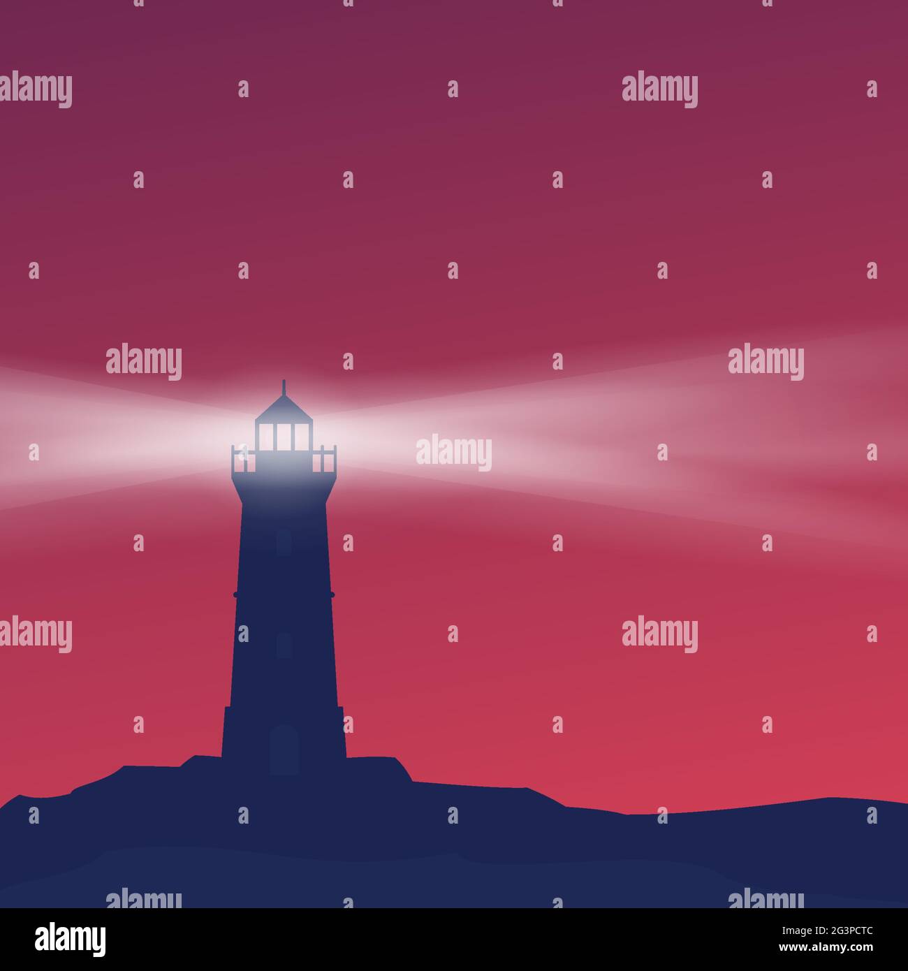 Lighthouse on the coast, vector illustration Stock Vector Image & Art ...