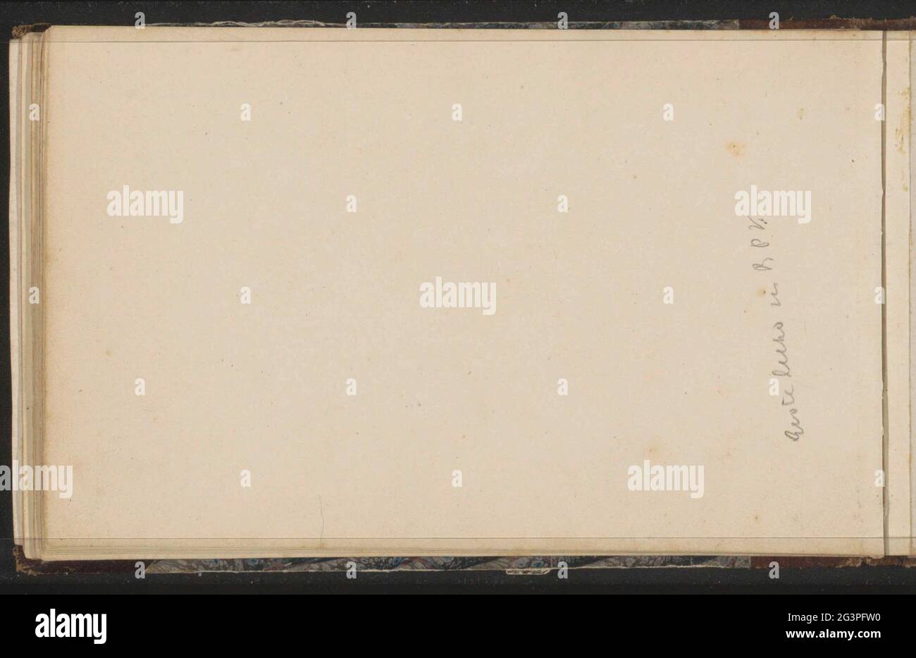 Note. Leaf 22 Verso from a sketchbook with 61 sheets. Stock Photo