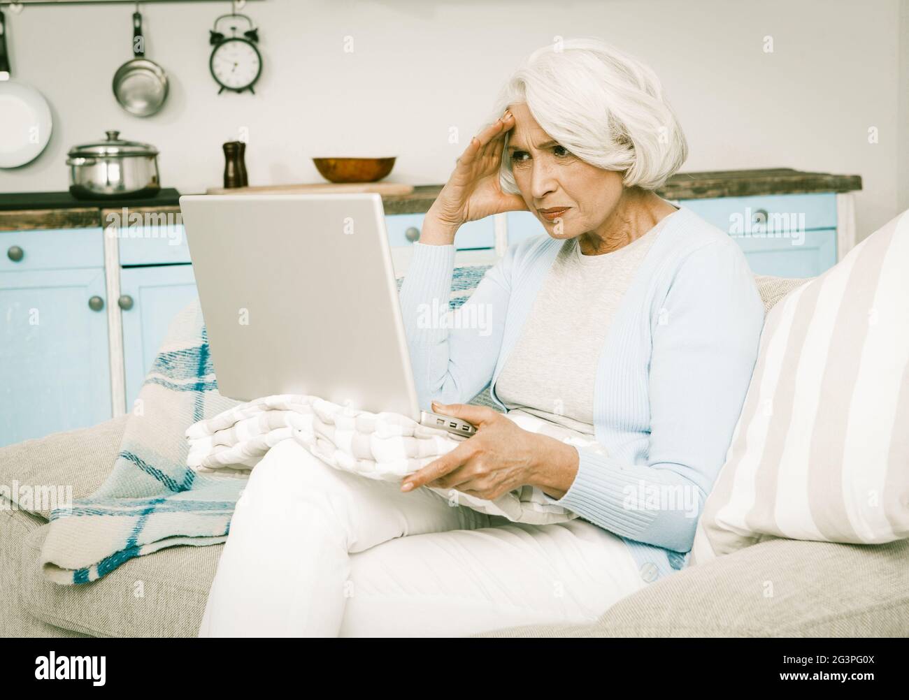 Grandmother Using Laptop Computer Stock Photo Alamy
