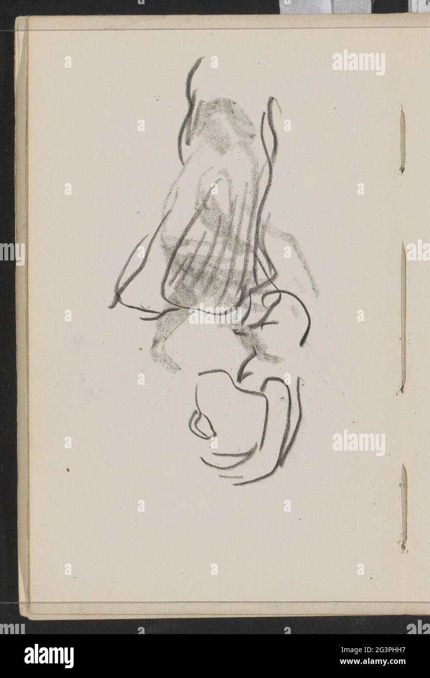 Studies. Leaf 10 Verso from a sketchbook with 41 sheets. Stock Photo