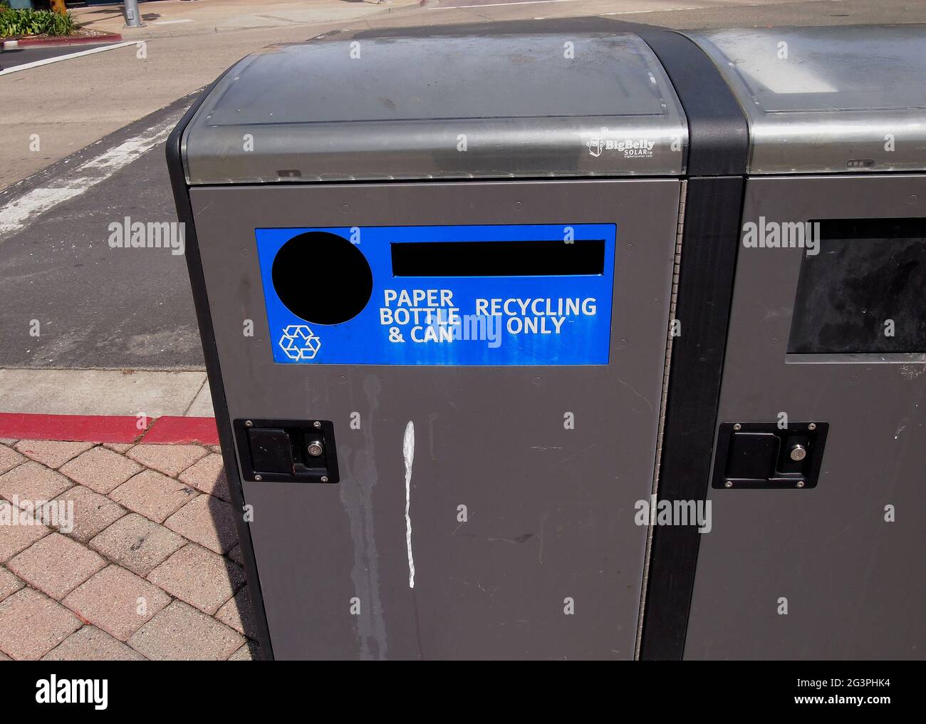 recycling only container for paper, bottles and cans in California Stock Photo
