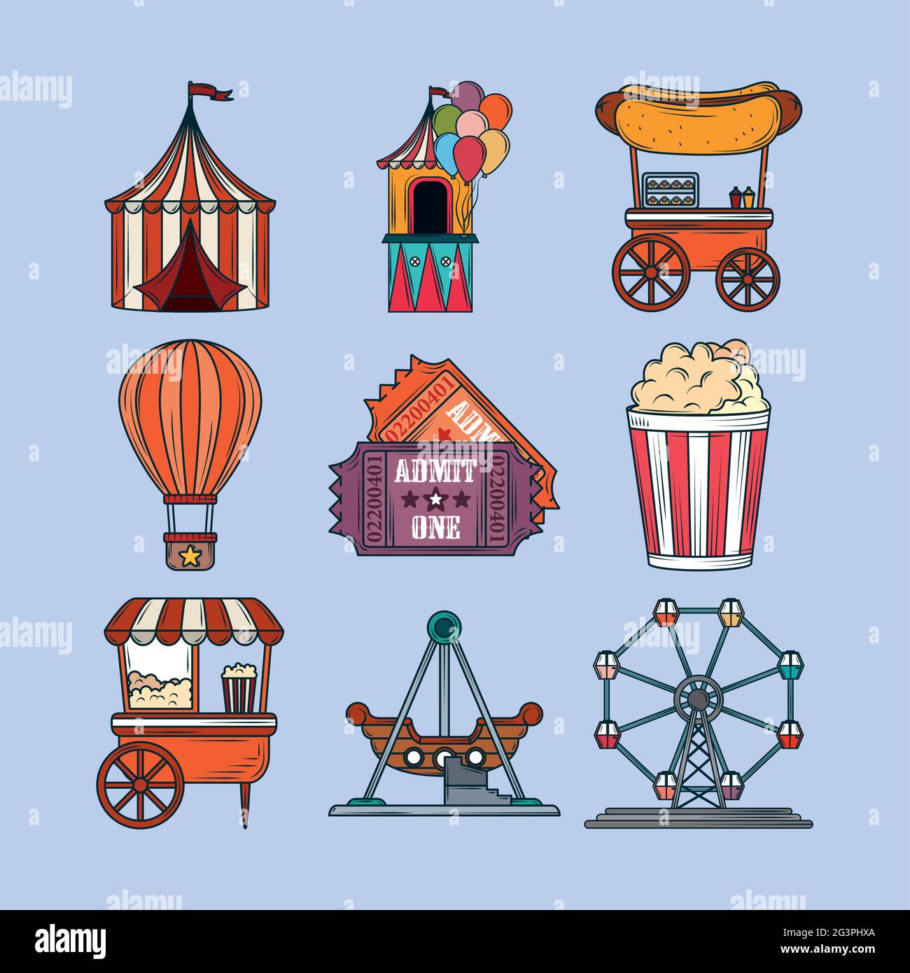 amusement park icons set Stock Vector Image & Art - Alamy
