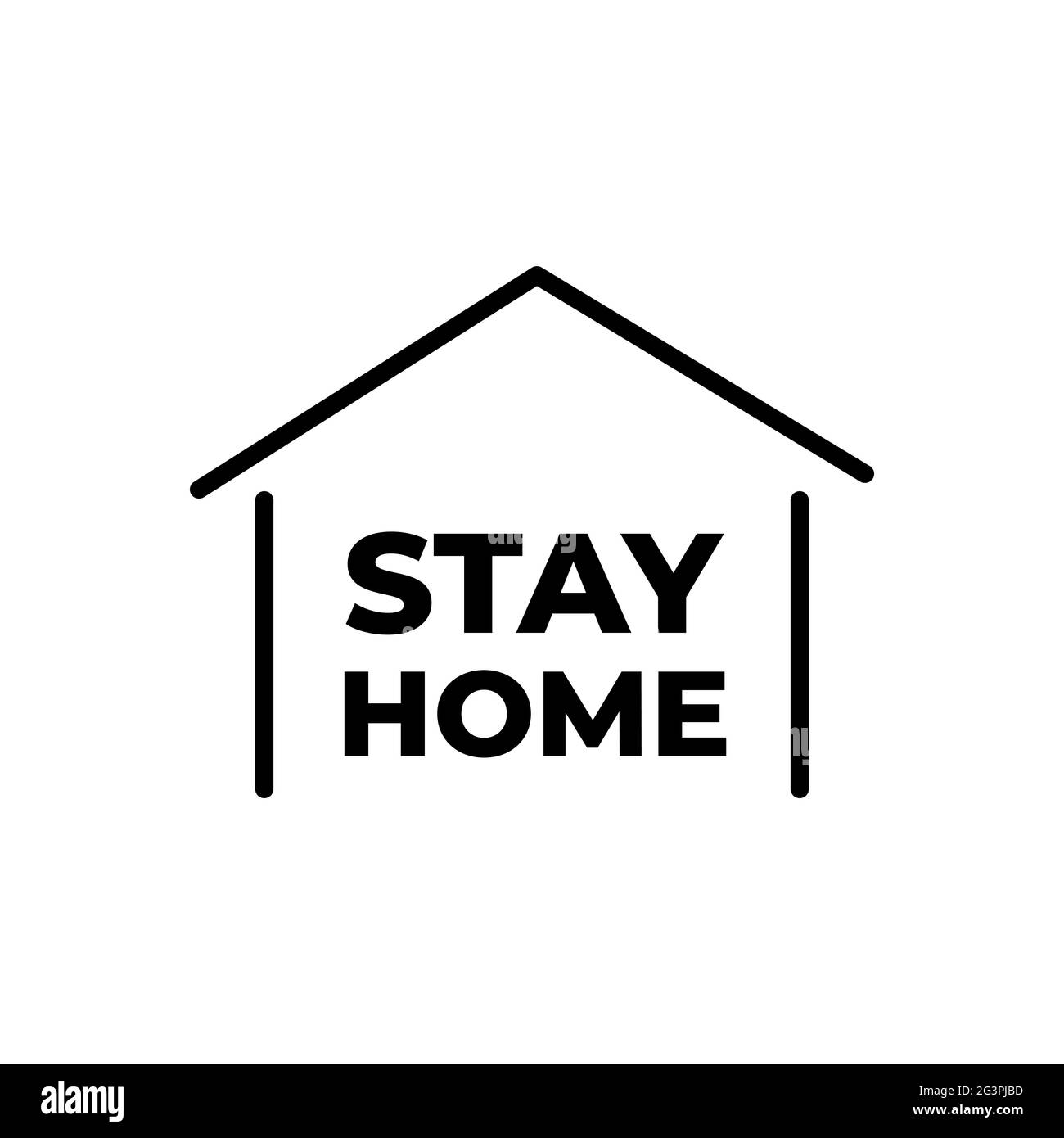 Stay home icon, stay safe to avoid the corona virus. Vector Illustration Stock Vector