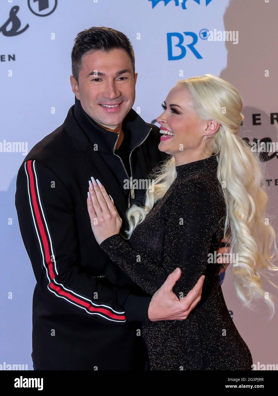 Singer Lucas Cordalis with German model and singer wife Daniela Katzenberger Schlagerchampions 2020 Stock Photo