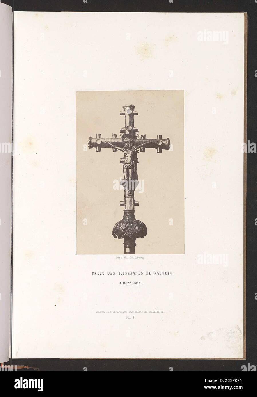 Cross of the weavers from Saugues; Croix des Tisserands de Saugues. . Stock Photo