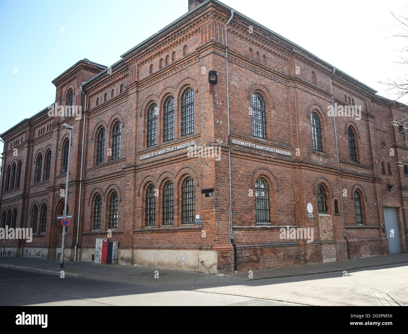 Former MfS remand prison Magdeburg district administration now Moritzplatz Magdeburg memorial Stock Photo