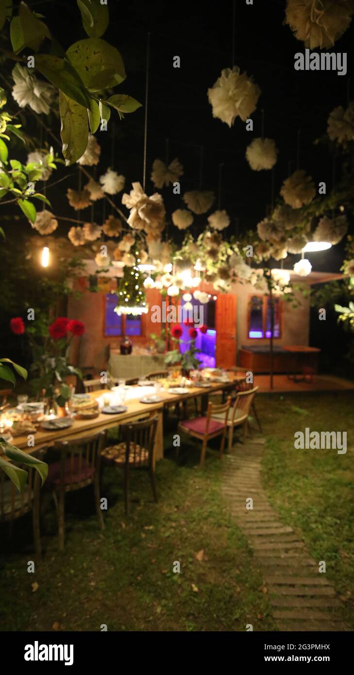 Bohemian garden party Stock Photo - Alamy