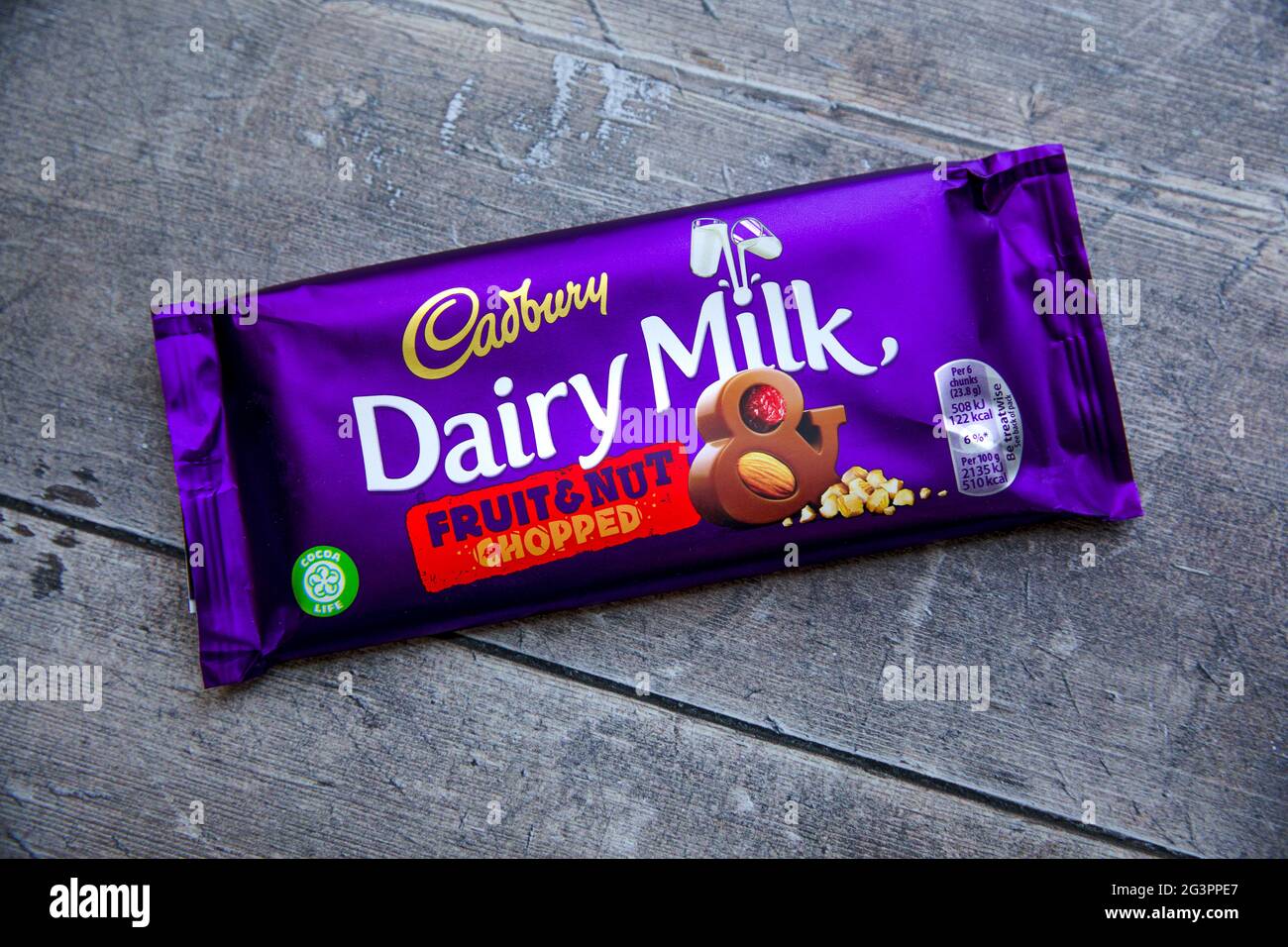 Cadbury's Dairy Milk Fruit & Nut Chopped Stock Photo Alamy
