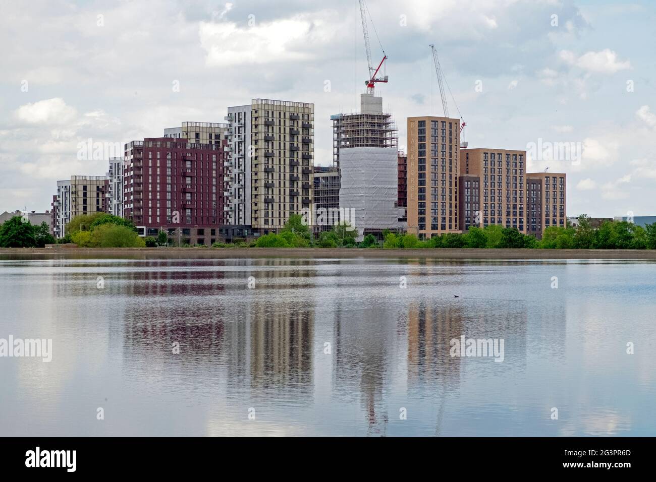 View of new housing residential apartments apartment blocks under