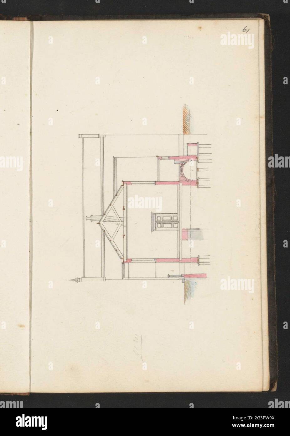 Cross section of a building over the width. Page 61 From a sketchbook