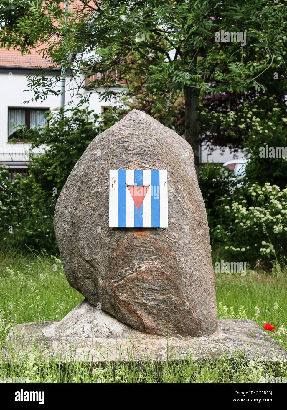 Memorial to the victims of the death march of concentration camp prisoners through Magdeburg 1945 Stock Photo