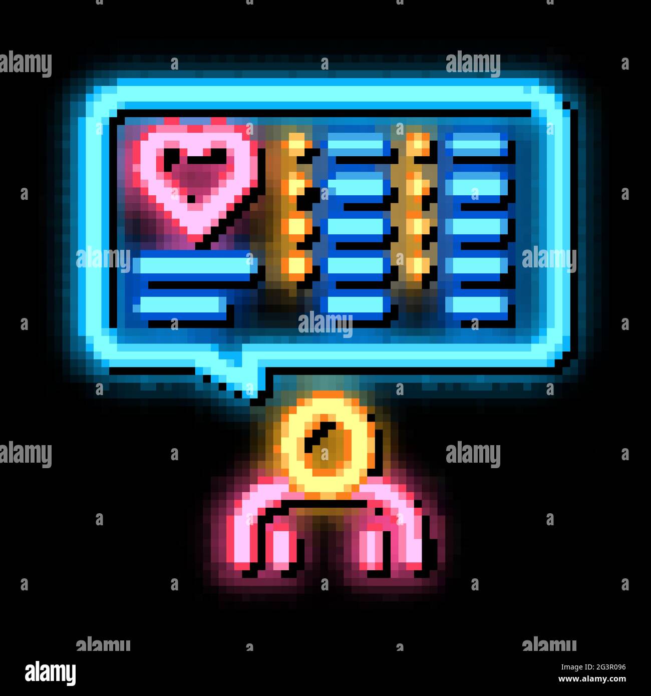 human talking about healthy life neon glow icon illustration Stock ...