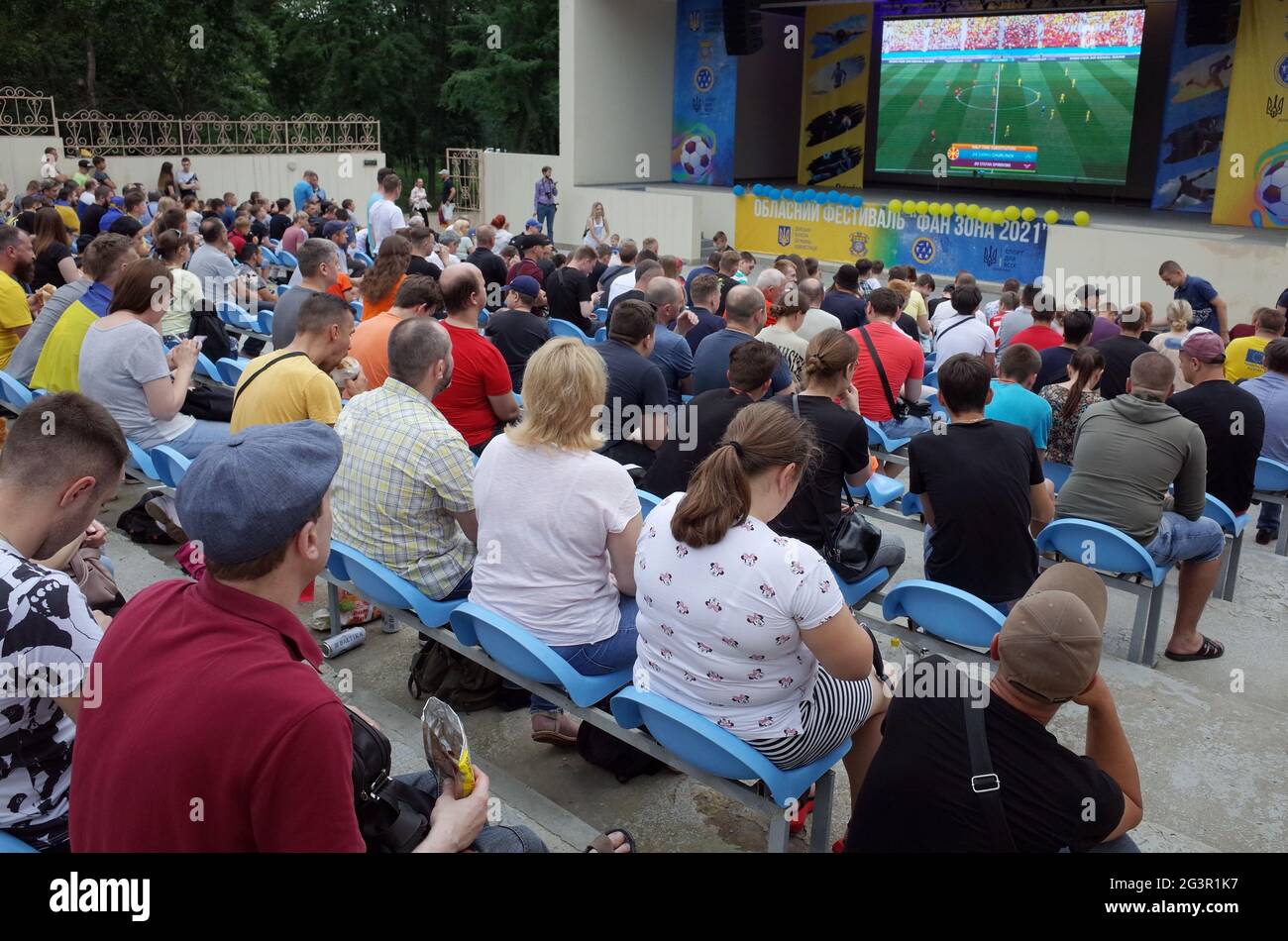 Ukrainian Fans Are Seen Watching A Match Of The Euro 21 In An Open Space Ukraine Has Picked Up Their First Points Of The Tournament By Edging Past North Macedonia The Ukrainian Fans Are Seen Watching A Match Of The Euro 21 In An Open Space Ukraine Has Picked Up Their First Points Of The Tournament By Edging Past North Macedonia The