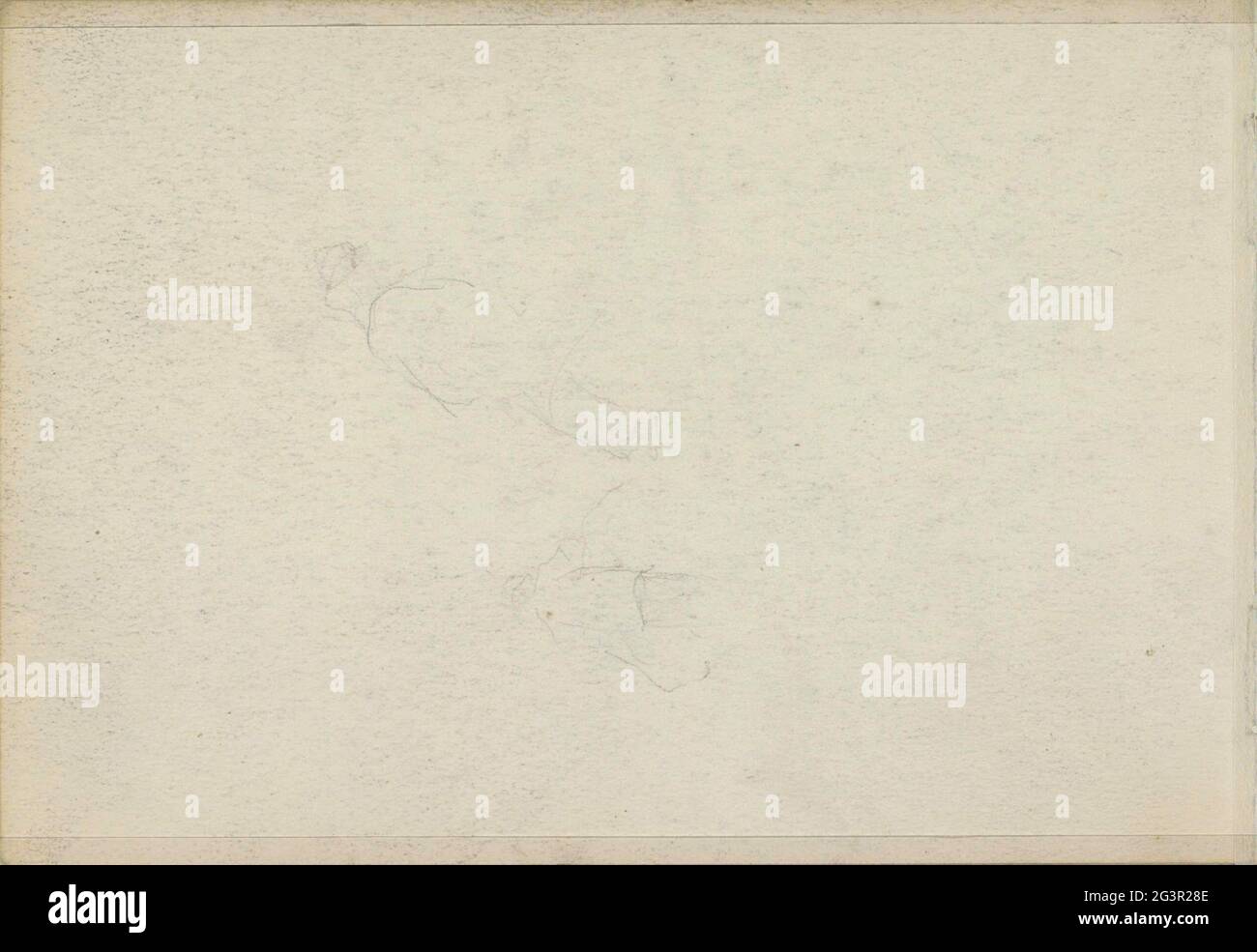 Studies. Leaf 10 Verso from a sketchbook with 17 sheets. Stock Photo