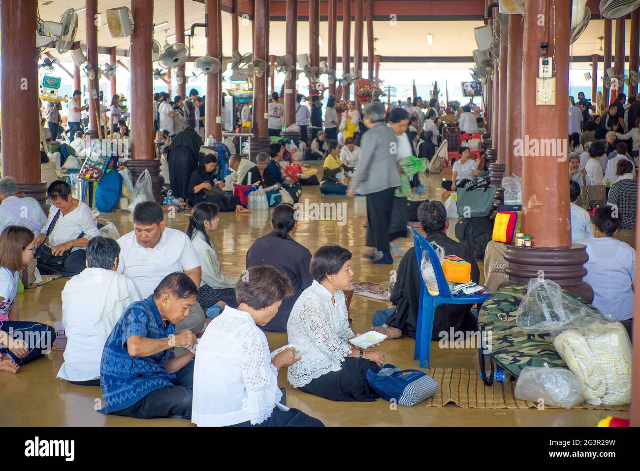 Udon Thani/Thailand-03.02.2017:The hall full of people who are eating Stock Photo