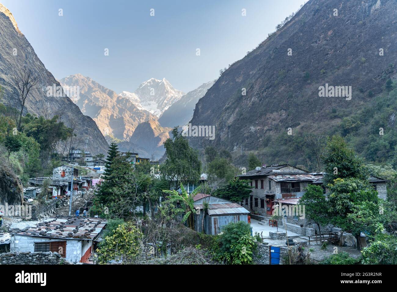 Tatopani/Nepal-11.03.2019:The view of Tatopani village Stock Photo