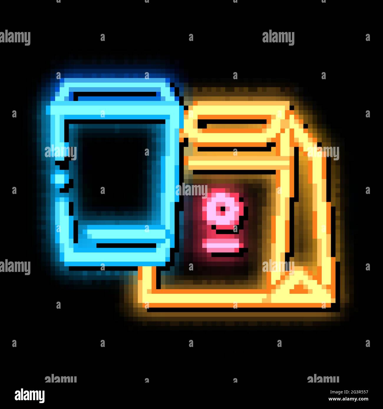 food and drink package neon glow icon illustration Stock Vector Image ...