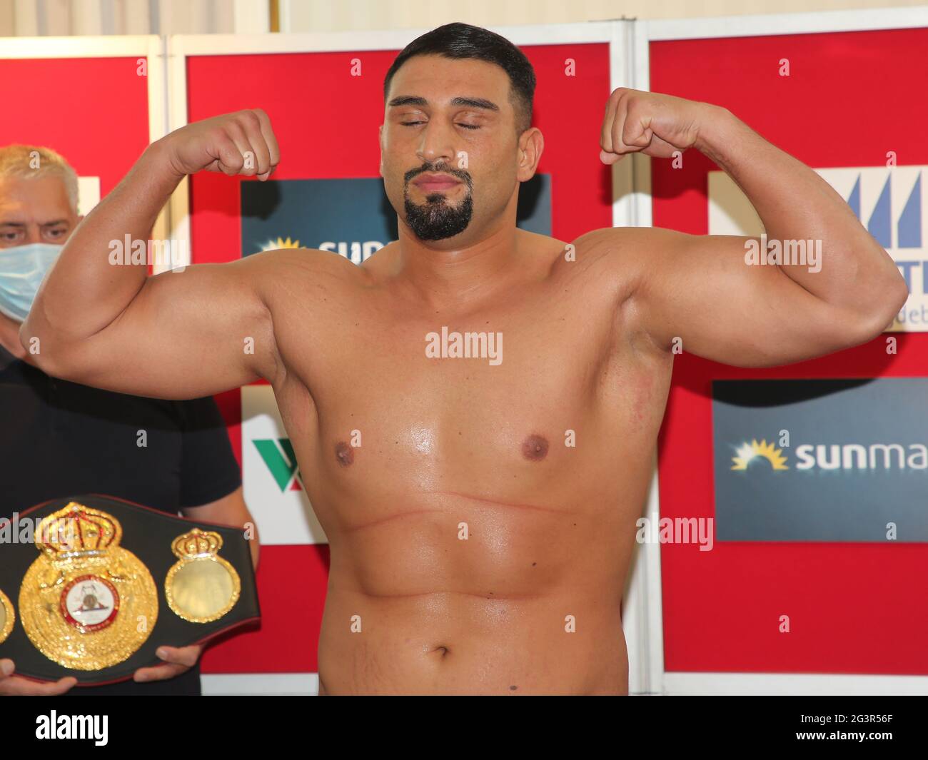 German heavyweight boxer Agit Kabayel from SES Boxing before SES Boxing