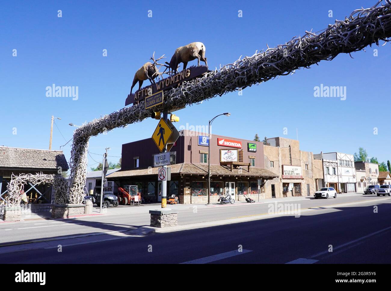 Afton wyoming elk antler arch hires stock photography and images Alamy