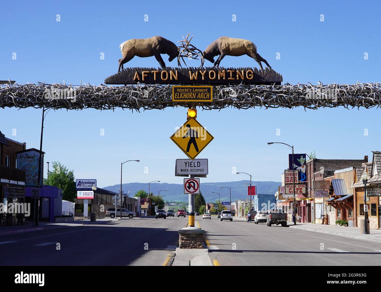 Worlds Largest Elk Horn Arch, Roadside Attraction in Afton, Wyoming, June 8, 2021. Photo by