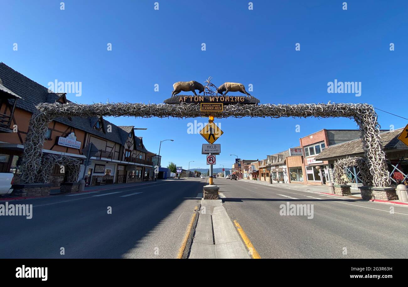 Afton wyoming elk antler arch hires stock photography and images Alamy
