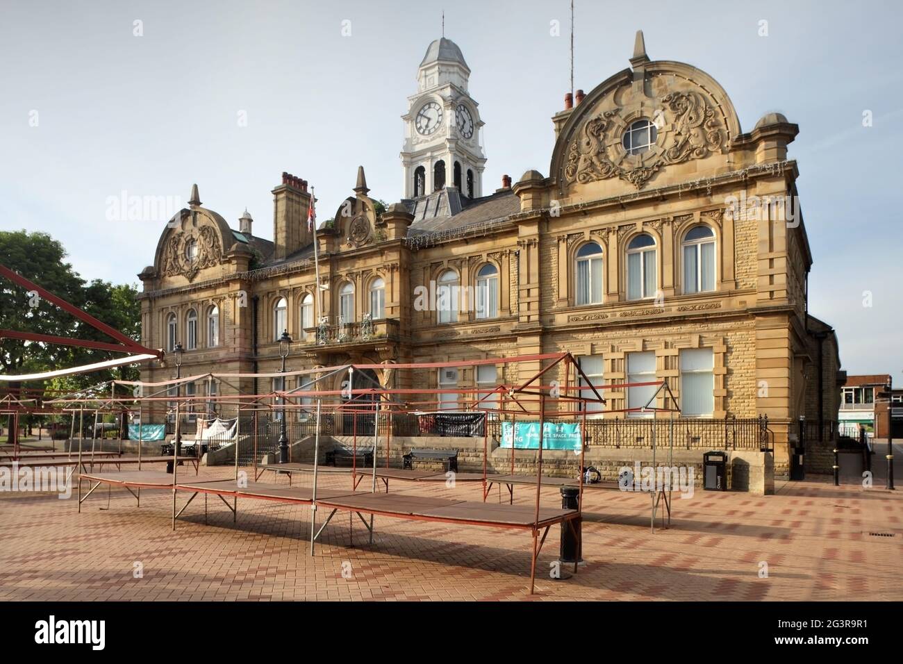The Grade II listed Ossett Town Hall (1908), West Yorkshire, UK Stock