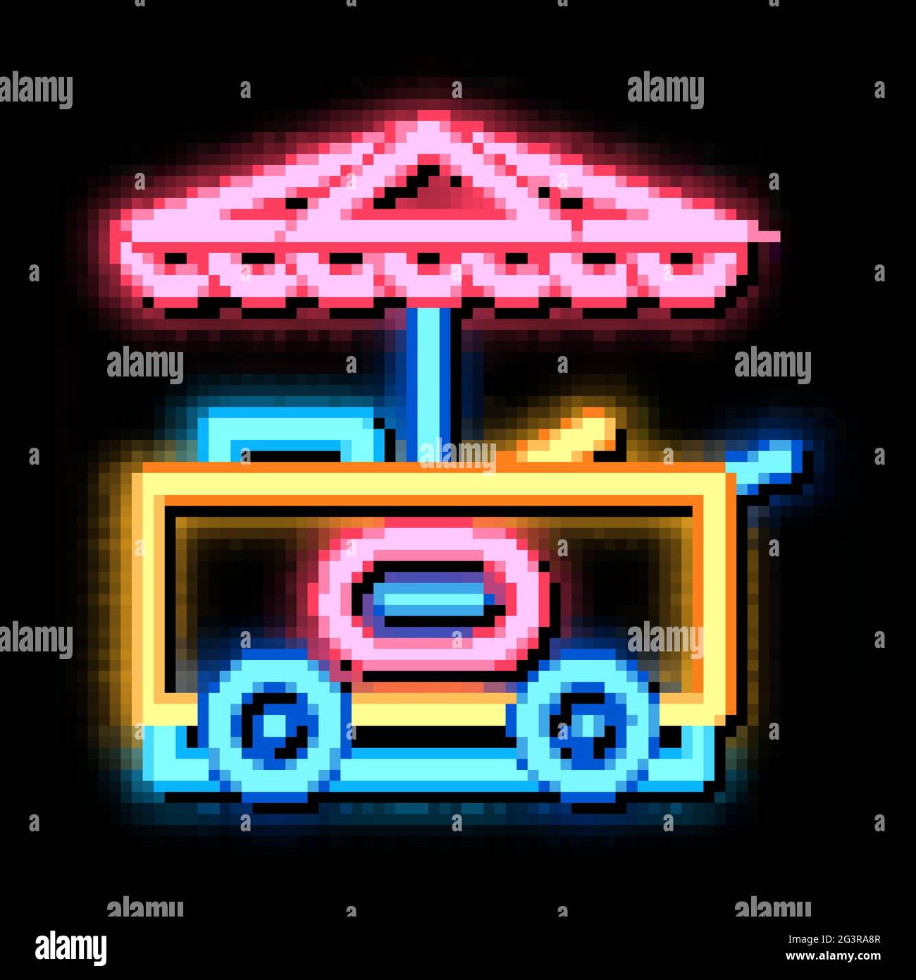 ice cream cart neon glow icon illustration Stock Vector Image & Art - Alamy