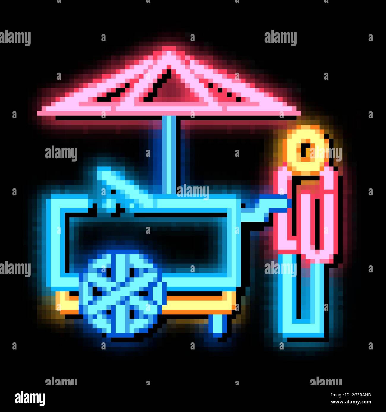 fast food cart neon glow icon illustration Stock Vector Image & Art - Alamy