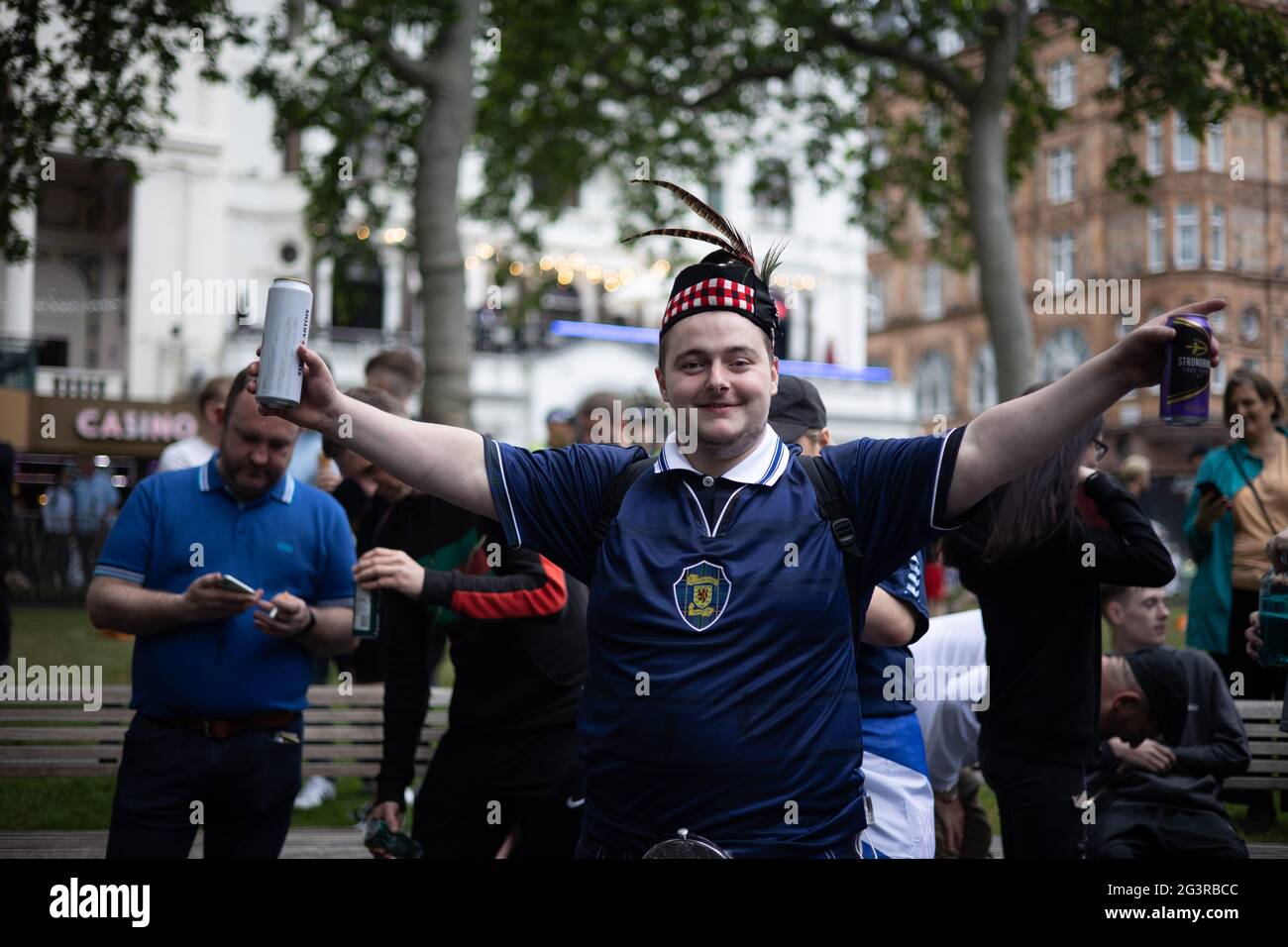 London, UK. 17th June, 2021. Football fan supporting Scotland. Credit: Yuen Ching Ng/Alamy Live News Stock Photo
