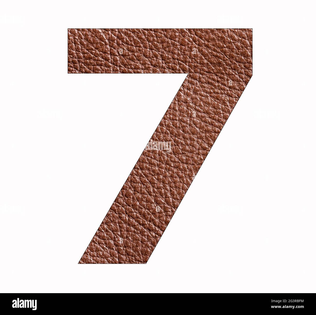 Number seven (7) - Brown leather texture background Stock Photo - Alamy